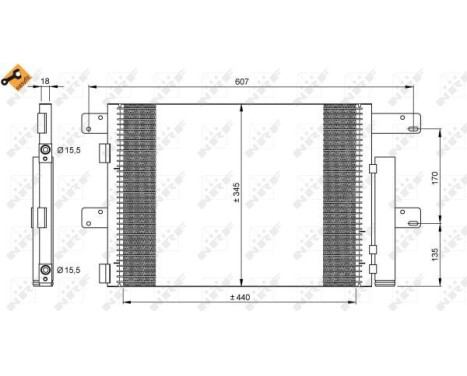 Condenser, air conditioning 35896 NRF, Image 5