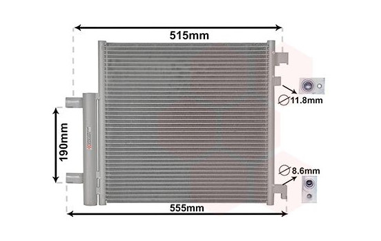 Condenser, air conditioning 81005140 Van Wezel