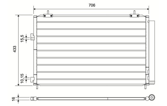 Condenser, air conditioning 814046 Valeo, Image 3