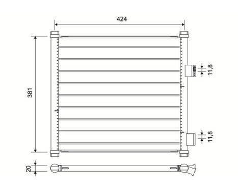Condenser, air conditioning 817225 Valeo