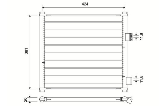 Condenser, air conditioning 817225 Valeo