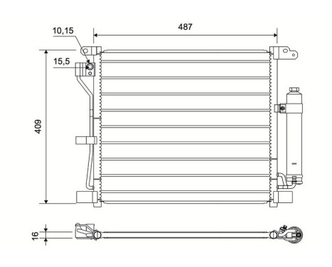 Condenser, air conditioning 822579 Valeo