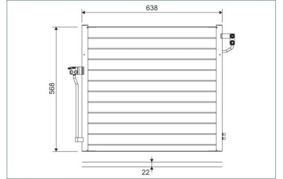 Condenser, air conditioning 822623 Valeo