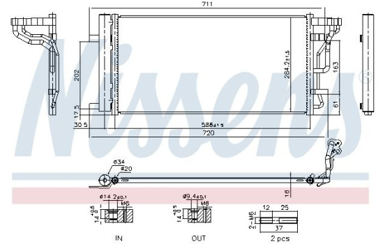 Condenser, air conditioning 940978 Nissens