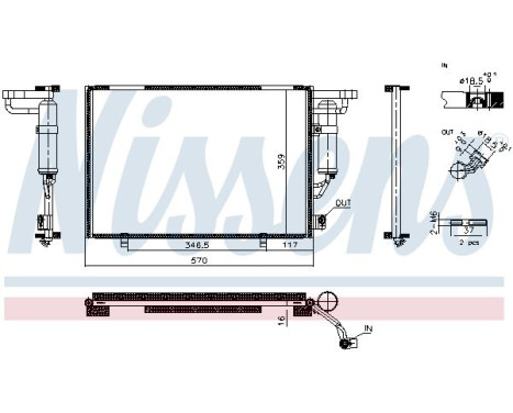 Condenser, air conditioning 940983 Nissens