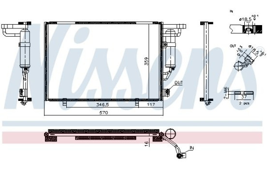 Condenser, air conditioning 940983 Nissens