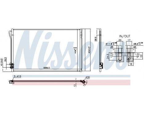 Condenser, air conditioning 941054 Nissens