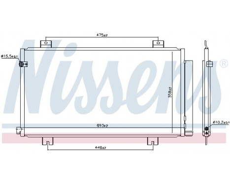 Condenser, air conditioning 941180 Nissens
