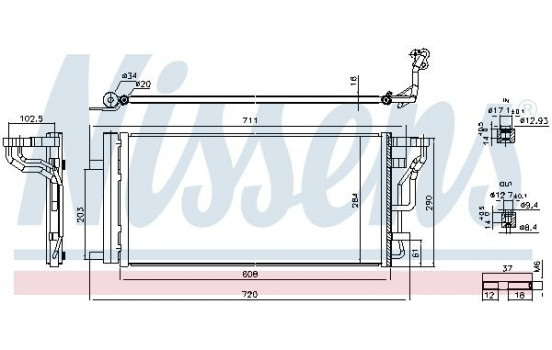 Condenser, air conditioning 941289 Nissens