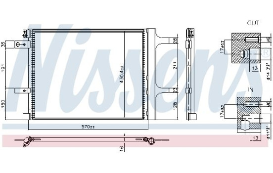 Condenser, air conditioning 941399 Nissens