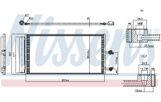 Condenser, air conditioning 941403 Nissens