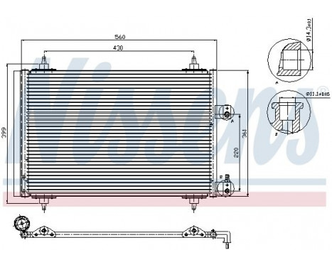 Condenser, air conditioning 94560 Nissens, Image 3