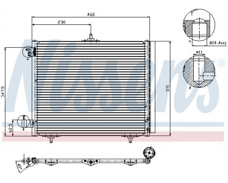 Condenser, air conditioning 94595 Nissens, Image 2