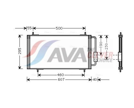 Condenser, air conditioning AU5147 Ava Quality Cooling