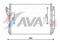 Condenser, air conditioning AUA5215D Ava Quality Cooling