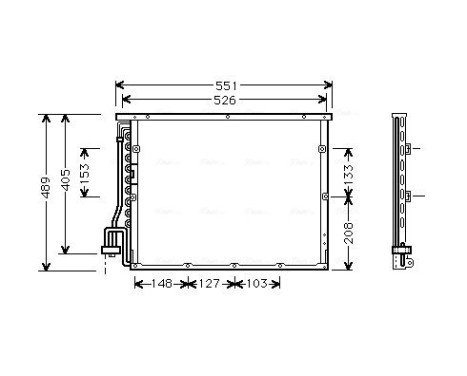 Condenser, air conditioning BW5148 Ava Quality Cooling, Image 2