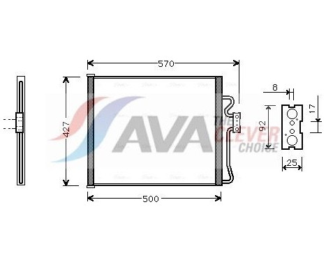 Condenser, air conditioning BW5214 Ava Quality Cooling
