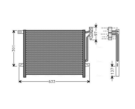 Condenser, air conditioning BW5397 Ava Quality Cooling, Image 2