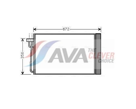 Condenser, air conditioning BWA5267D Ava Quality Cooling, Image 2