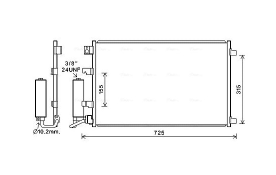 Condenser, air conditioning DN5420D Ava Quality Cooling
