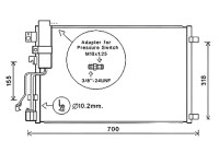 Condenser, air conditioning DNA5283D Ava Quality Cooling