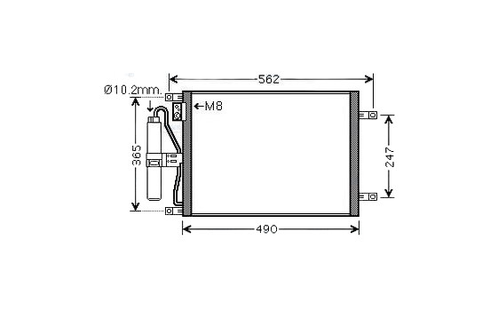 Condenser, air conditioning DNA5351D Ava Quality Cooling