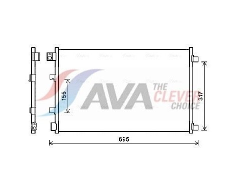 Condenser, air conditioning DNA5406 Ava Quality Cooling, Image 2