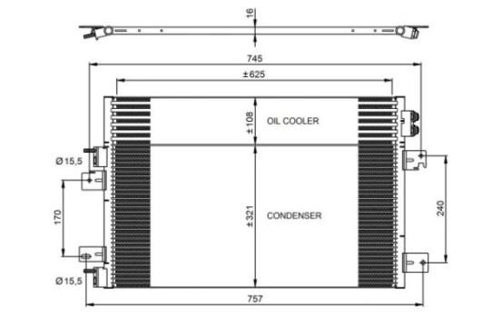 Condenser, air conditioning EASY FIT 350031 NRF, Image 2