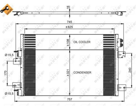 Condenser, air conditioning EASY FIT 350031 NRF, Image 3