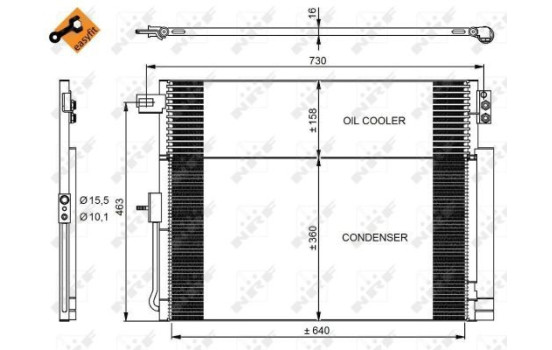 Condenser, air conditioning EASY FIT 350038 NRF