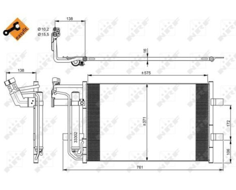 Condenser, air conditioning EASY FIT 350039 NRF, Image 3