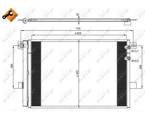 Condenser, air conditioning EASY FIT 350041 NRF, Image 7
