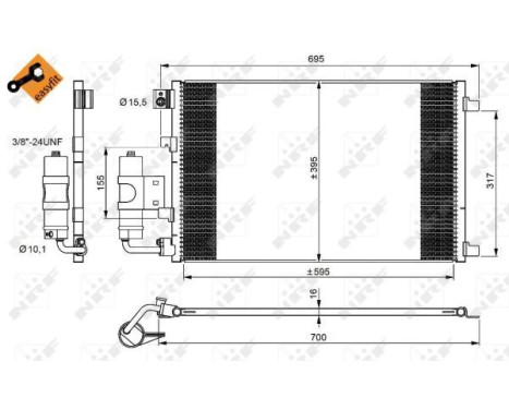 Condenser, air conditioning EASY FIT 350042 NRF, Image 6