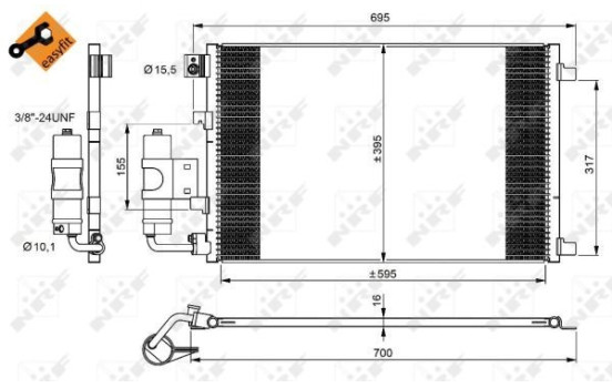 Condenser, air conditioning EASY FIT 350042 NRF, Image 6