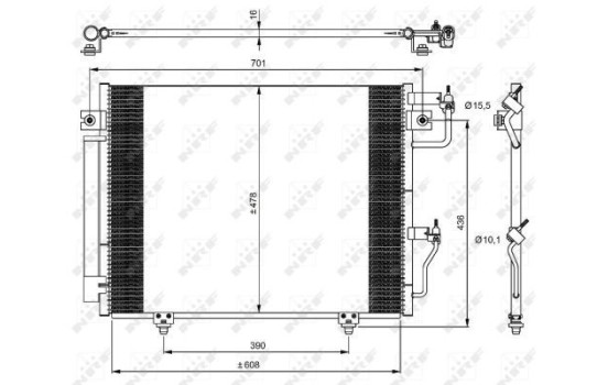 Condenser, air conditioning EASY FIT 350049 NRF, Image 4