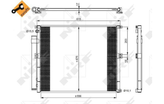 Condenser, air conditioning EASY FIT 350050 NRF, Image 4