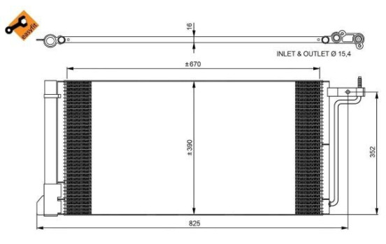 Condenser, air conditioning EASY FIT 350051 NRF, Image 3