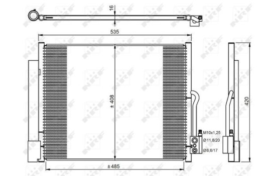 Condenser, air conditioning EASY FIT 350053 NRF, Image 6