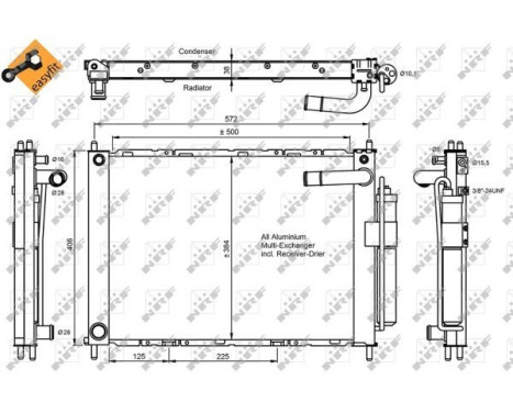 Condenser, air conditioning EASY FIT 350055 NRF