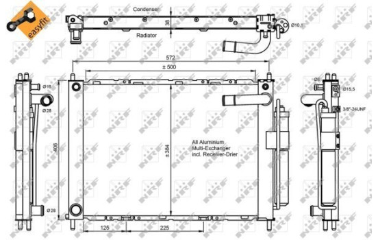 Condenser, air conditioning EASY FIT 350055 NRF