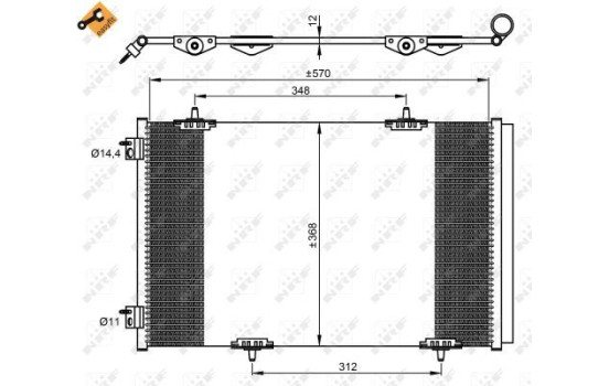 Condenser, air conditioning EASY FIT 350066 NRF, Image 3