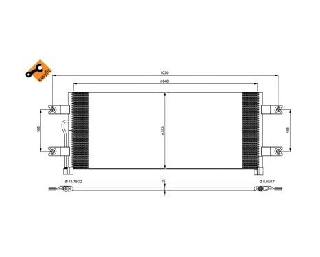 Condenser, air conditioning EASY FIT 350075 NRF, Image 2