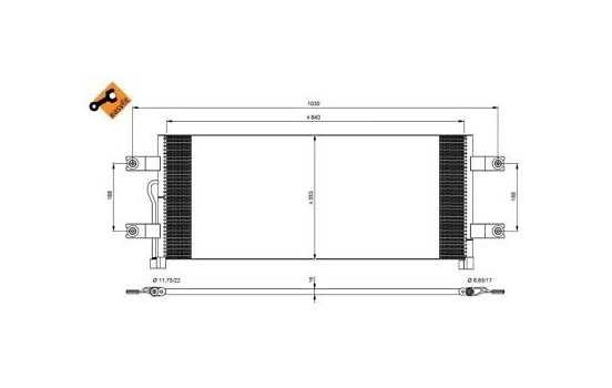 Condenser, air conditioning EASY FIT 350075 NRF, Image 2