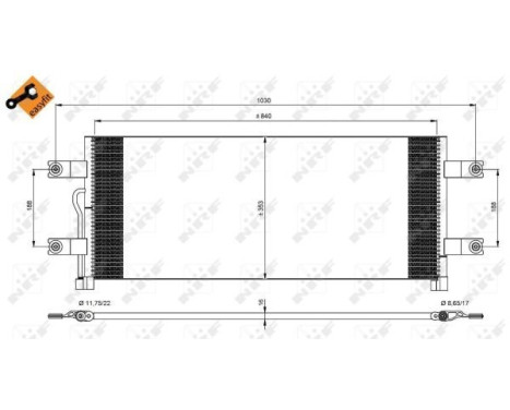 Condenser, air conditioning EASY FIT 350075 NRF, Image 7