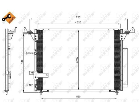 Condenser, air conditioning EASY FIT 350076 NRF, Image 4