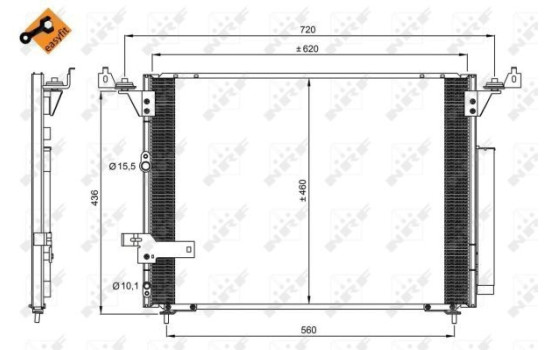 Condenser, air conditioning EASY FIT 350076 NRF, Image 3