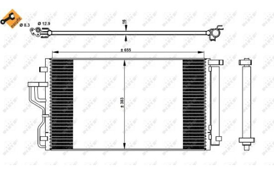 Condenser, air conditioning EASY FIT 350078 NRF, Image 2