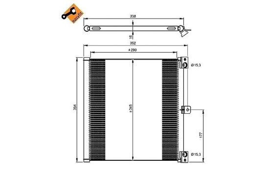 Condenser, air conditioning EASY FIT 350203 NRF, Image 2
