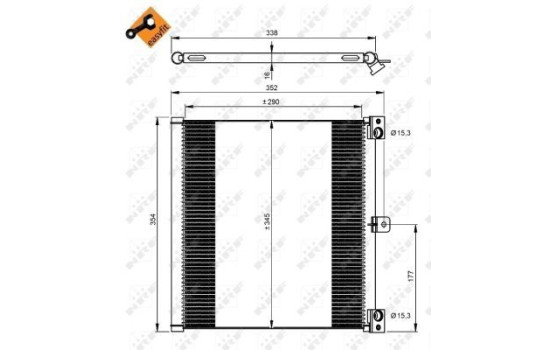 Condenser, air conditioning EASY FIT 350203 NRF, Image 3