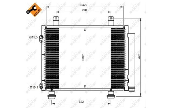 Condenser, air conditioning EASY FIT 350208 NRF, Image 3